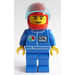 LEGO Octan Worker Blau Torso und Beine rot Helm Minifigur