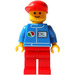LEGO Octan Worker Red Legs and Long Bill Cap Minifigure