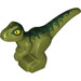 LEGO Olivgrün Baby Raptor mit Green Dekoration und Gelb Augen (37829 / 65440)