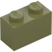 LEGO Olivově zelená Kostka 1 x 2 se spodní trubičkou (3004 / 93792)