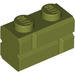 LEGO Olive Green Brick 1 x 2 with Embossed Bricks (98283)