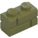 LEGO Olijfgroen Steen 1 x 2 met Embossed Bricks (98283)