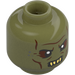 LEGO Olive Green Head with Troll Face (Recessed Solid Stud) (3274 / 108345)