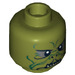 LEGO Olive Green Kithaba Head (Safety Stud) (3626 / 10486)