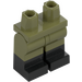 LEGO Olivgrön Minifigur Höfter och ben med Svart Boots (21019 / 77601)