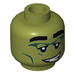 LEGO Olive Green Monster Rocker Minifigure Head (Recessed Solid Stud) (3626 / 22180)