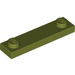 LEGO Olive Green Plate 1 x 4 with Two Studs without Groove (92593)