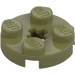 LEGO Olive Green Plate 2 x 2 Round with Axle Hole (4032)