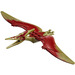 LEGO Olive Green Pteranodon with Dark Red Back and Small Nostrils