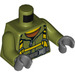 LEGO Olijfgroen Rescue Worker met Hard Hoed, Breathing Tank, en Lucht Slang Minifig Torso (973 / 76382)
