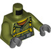 LEGO Verde oliva Rescue Worker con Cappello duro, Breathing Tank, e Aria Tubo Minifigure Busto (973 / 76382)