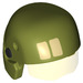 LEGO Olive Green Resistance Trooper Helmet with Transparent Yellow Visor with Two Squares (24979 / 35541)