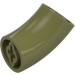 LEGO Olive Green Round Brick with Elbow (Shorter) (1986 / 65473)