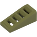 LEGO Olivengrønn Skråning 1 x 2 x 0.7 (18°) med Gitter (61409)