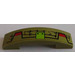 LEGO Olive Green Slope 1 x 4 Curved Double with Scales, Panel and Bolts (Right) Sticker (93273)