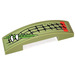 LEGO Olive Green Slope 1 x 4 Curved Double with Vines and Music Scales (Left) Sticker (93273)