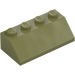 LEGO Olivengrønn Skråning 2 x 4 (45°) med ru overflate (3037)