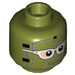 LEGO Olive Green The Riddler Minifigure Head (Recessed Solid Stud) (3626 / 77222)