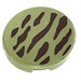 LEGO Olive Green Tile 2 x 2 Round with Stripes Sticker with &quot;X&quot; Bottom (4150)