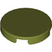 LEGO Olive Green Tile 2 x 2 Round with &quot;X&quot; Bottom (4150)