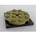 LEGO Olivgrün Turntable 4 x 4 x 0.667 with Black Locking Base