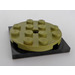 LEGO Olive Green Turntable 4 x 4 x 0.667 with Black Locking Base
