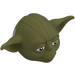 LEGO Olivově zelená Yoda Hlava s Zakřivený Uši (13824)