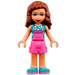 LEGO Olivia - Dark Pink Overalls Minifigur