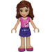 LEGO Olivia, Dark Purple Skirt, Dark Pink Top with Hearts Minifigure