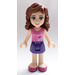 LEGO Olivia, Dark Purple Skirt, Dark Pink Top with Hearts Minifigure