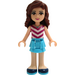 LEGO Olivia avec Medium Azure Skirt et Chevron Striped Haut Figurine