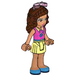 LEGO Olivia with Pink Gears Top and Light Yellow Skirt with Sunglasses Minifigure