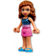 LEGO Olivia med Rosa Skjørt og Blå Sandals Minifigur