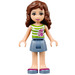 LEGO Olivia with Sand Blue Skirt and Green and White Striped Top Minifigure