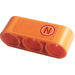 LEGO Orange Beam 3 with &#039;N&#039; in Circle Sticker (32523)