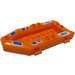 LEGO Orange Boat Inflatable 12 x 6 x 1.33 with Blue Stripes and &#039;FM60012&#039; (Both Sides) Sticker (30086)