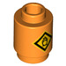 LEGO Orange Stein 1 x 1 Rund mit Warning Sign mit Flamme mit offener Noppe (3062 / 14577)