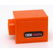 LEGO Oranje Steen 1 x 1 met Rood en Zilver Design - Rechtsaf Kant Sticker (3005)