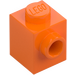 LEGO oranžová Kostka 1 x 1 s Cvoček na Jeden Postranní (87087)