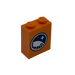 LEGO oranžová Kostka 1 x 2 x 2 s Arktický Explorer logo na oranžová Background Samolepka s vnitřním držákem čepu (3245)