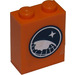 LEGO Orange Brick 1 x 2 x 2 with Arctic Explorer Logo Sticker with Inside Stud Holder (3245)