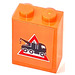 LEGO Orange Brique 1 x 2 x 2 avec Tow Truck dans rouge Triangle (Droite) Autocollant avec support d&#039;essieu intérieur (3245)