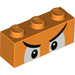 LEGO Orange Brick 1 x 3 with Boom Boom Face (3622)