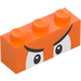 LEGO Orange Stein 1 x 3 mit Boom Boom Gesicht (3622 / 79538)