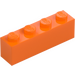 LEGO Oransje Kloss 1 x 4 (3010 / 6146)