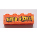 LEGO Orange Brick 1 x 4 with &#039;HYDR-A-CELL&#039; Sticker (3010)