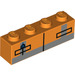 LEGO Orange Brick 1 x 4 with Pockets (3010 / 55822)