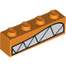 LEGO Orange Brick 1 x 4 with White Teeth (3010 / 53122)