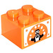 LEGO Oranje Steen 2 x 2 met Juggler Sticker (3003)