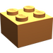 LEGO Orange Backstein 2 x 2 ohne Kreuzstützen (3003)